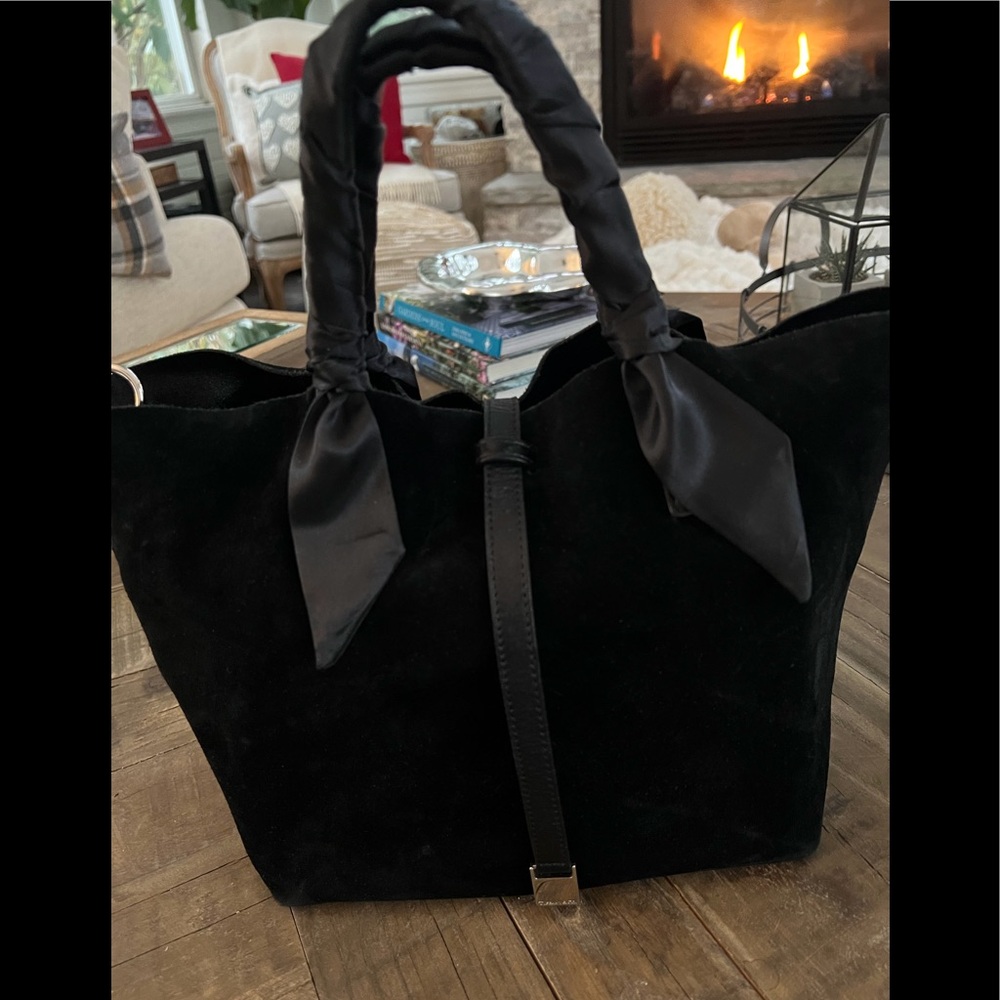 Tiffany suede and leather tote